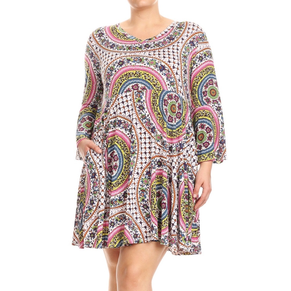 Floral Paisley Long Sleeve Dress